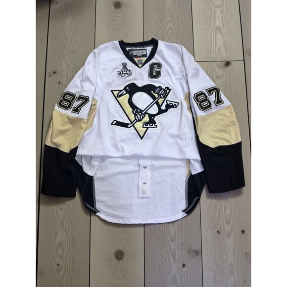Pittsburgh Penguins Sidney Crosby 2009 Stanley Cup Jersey Reebok Edge Sz 56 NHL - Picture 1 of 13